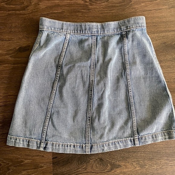 Button Fly Denim Skirt - Picture 4 of 4